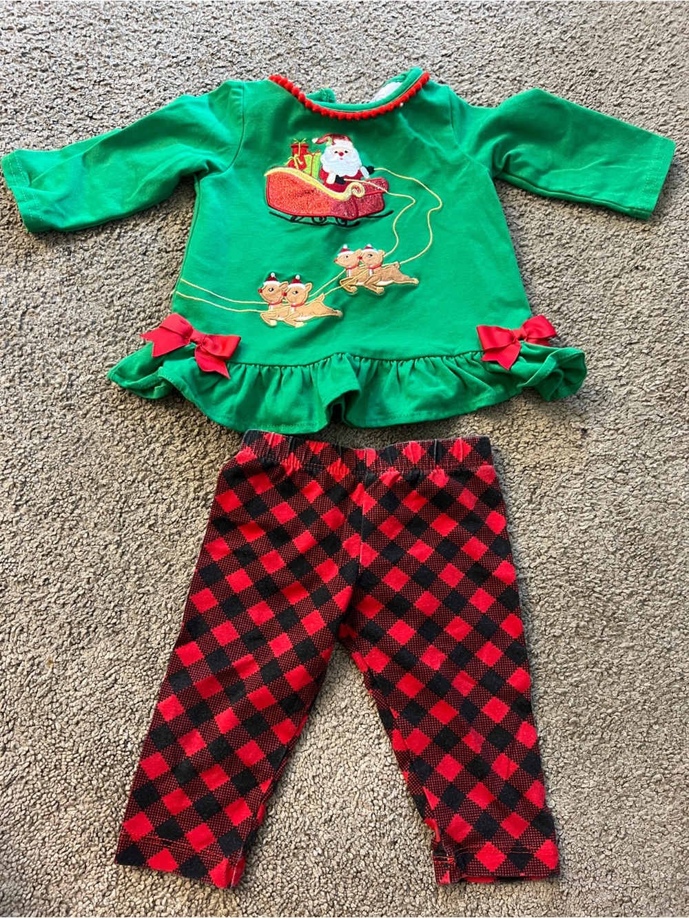 Rare Editions Christmas Baby Girl Outfit